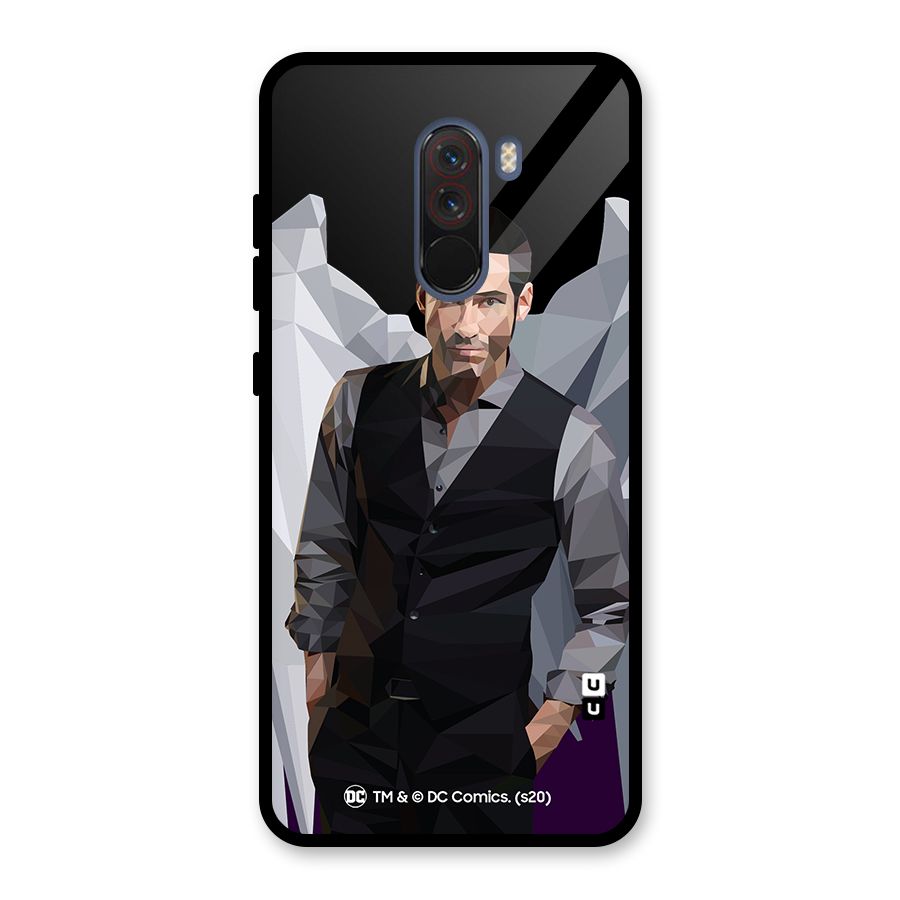 Lucifer Morningstar Art Abstract Glass Back Case for Poco F1