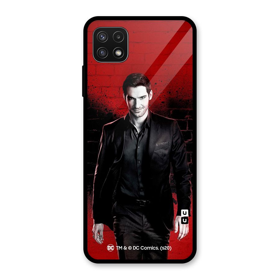 Lucifer Morningstar Wings Shadow Glass Back Case for Galaxy A22 5G
