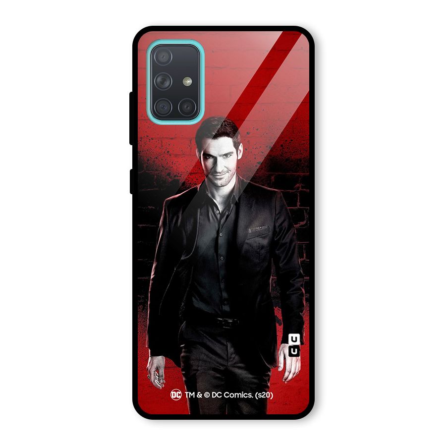Lucifer Morningstar Wings Shadow Glass Back Case for Galaxy A71