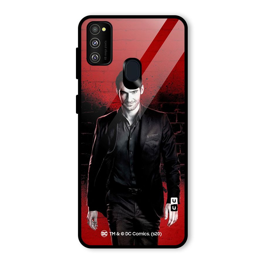 Lucifer Morningstar Wings Shadow Glass Back Case for Galaxy M30s