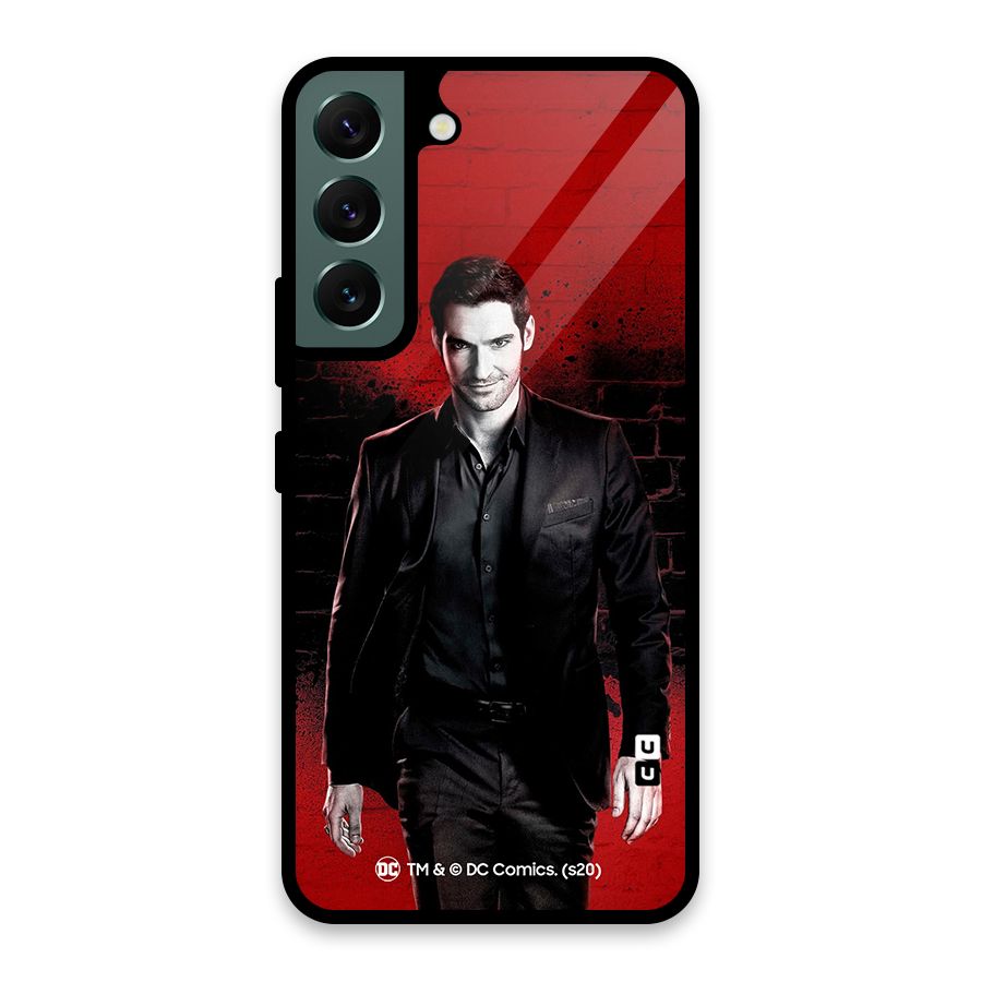 Lucifer Morningstar Wings Shadow Glass Back Case for Galaxy S22 5G