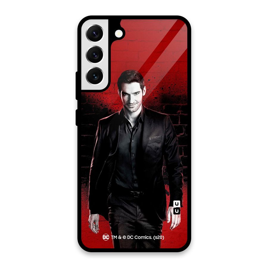 Lucifer Morningstar Wings Shadow Glass Back Case for Galaxy S22 Plus 5G