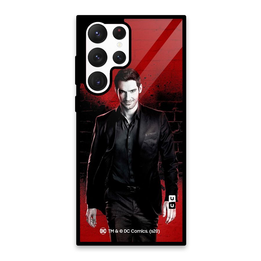 Lucifer Morningstar Wings Shadow Glass Back Case for Galaxy S22 Ultra 5G