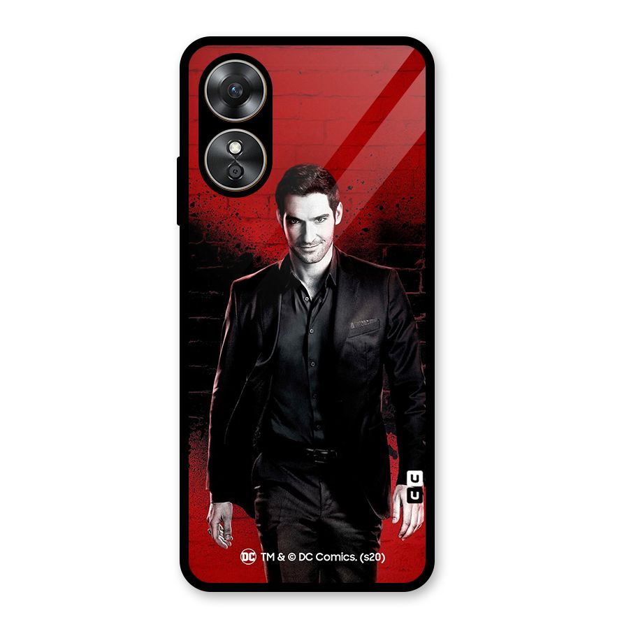 Lucifer Morningstar Wings Shadow Glass Back Case for Oppo A17