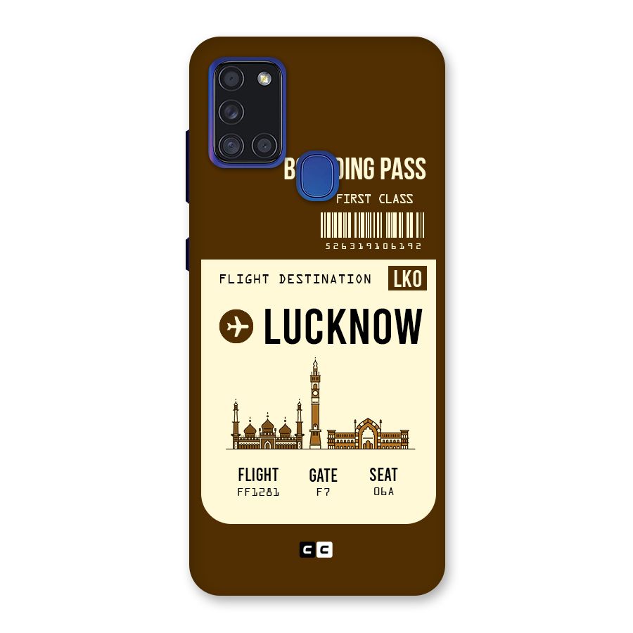 Lucknow Boarding Pass Back Case for Galaxy A21s