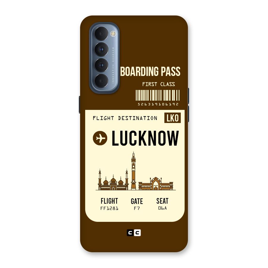 Lucknow Boarding Pass Back Case for Reno4 Pro