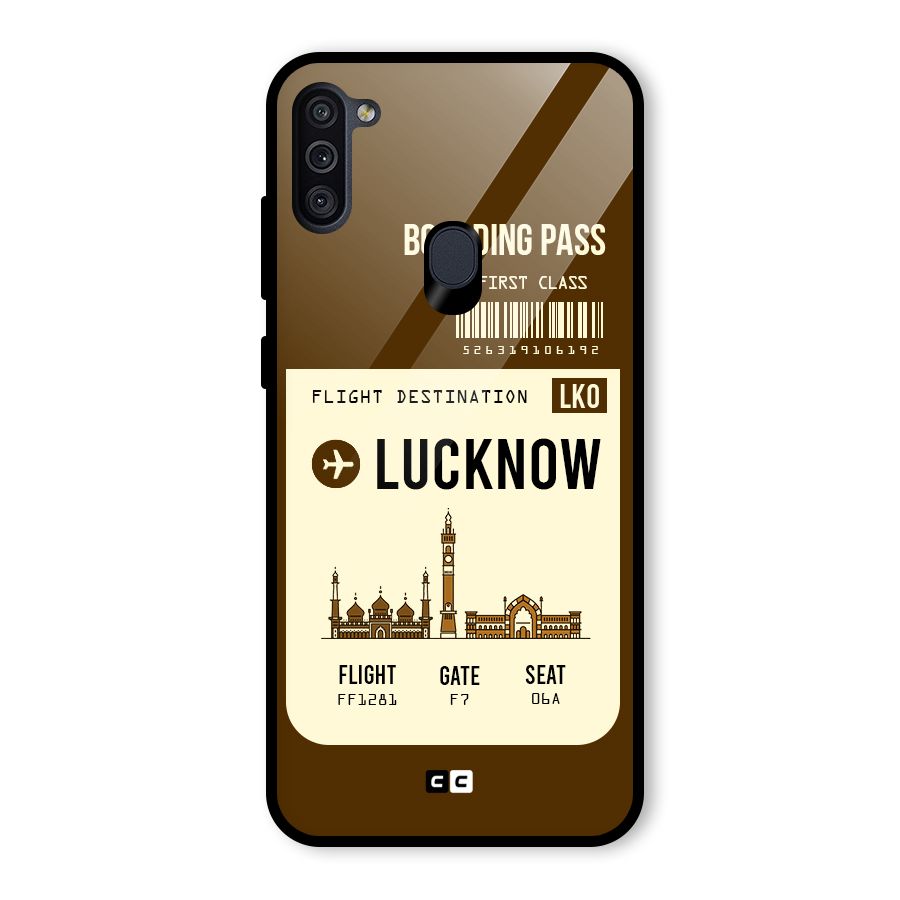 Lucknow Boarding Pass Glass Back Case for Galaxy M11