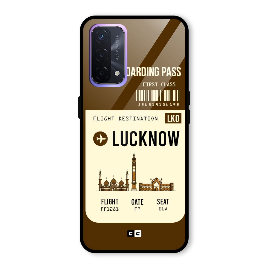 Lucknow Boarding Pass Glass Back Case for Oppo A74 5G