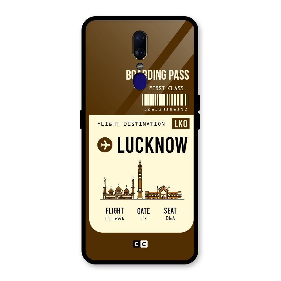 Lucknow Boarding Pass Glass Back Case for Oppo F11