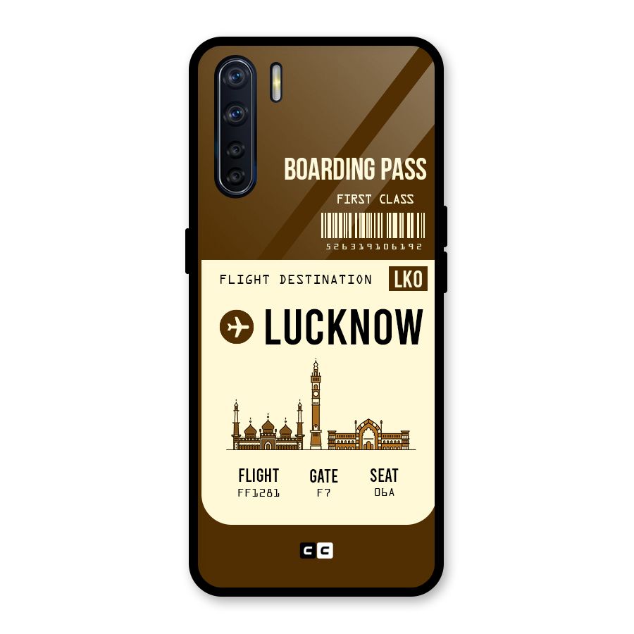 Lucknow Boarding Pass Glass Back Case for Oppo F15