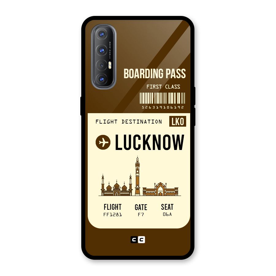 Lucknow Boarding Pass Glass Back Case for Oppo Reno3 Pro