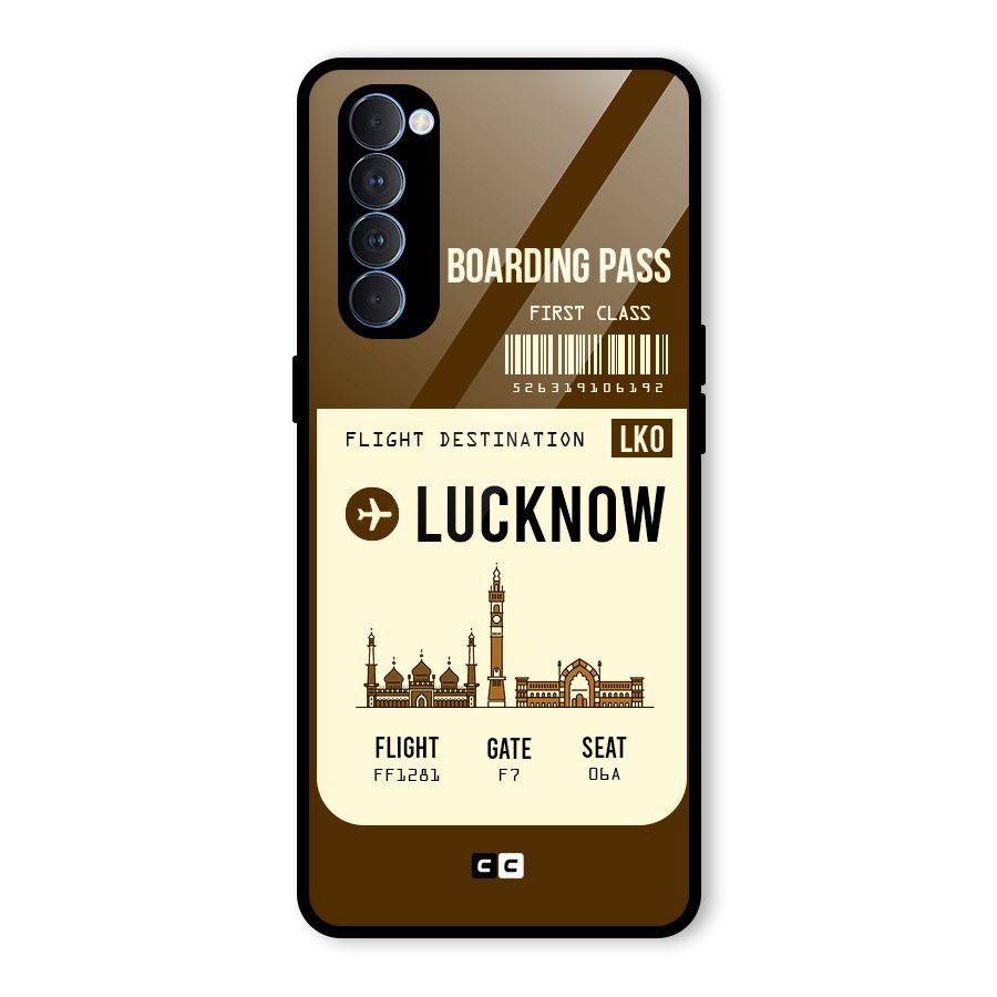 Lucknow Boarding Pass Glass Back Case for Oppo Reno4 Pro