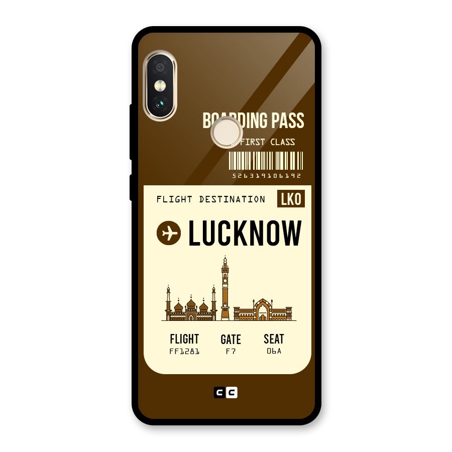 Lucknow Boarding Pass Glass Back Case for Redmi Note 5 Pro