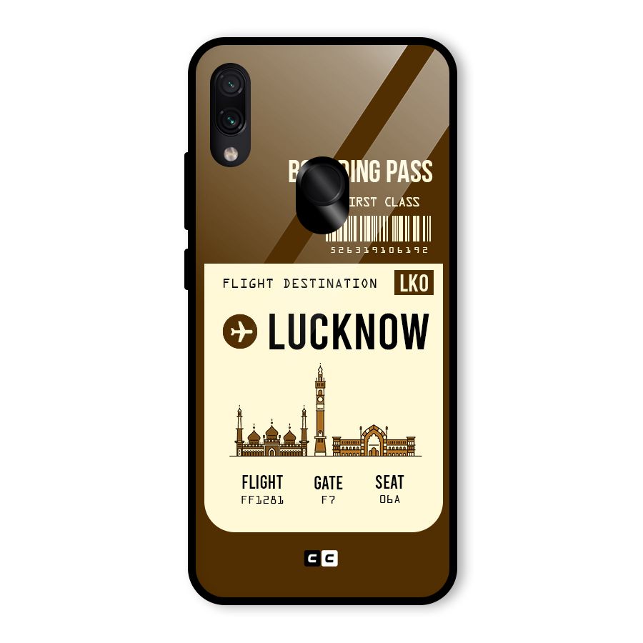 Lucknow Boarding Pass Glass Back Case for Redmi Note 7S