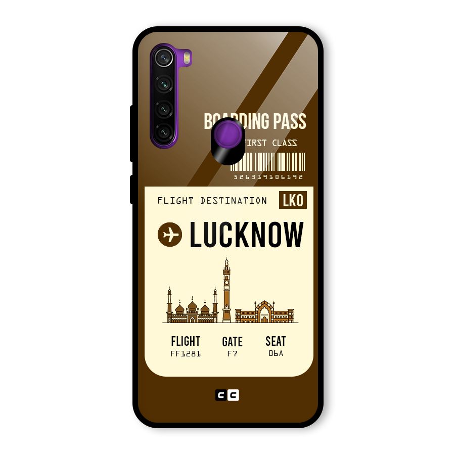 Lucknow Boarding Pass Glass Back Case for Redmi Note 8