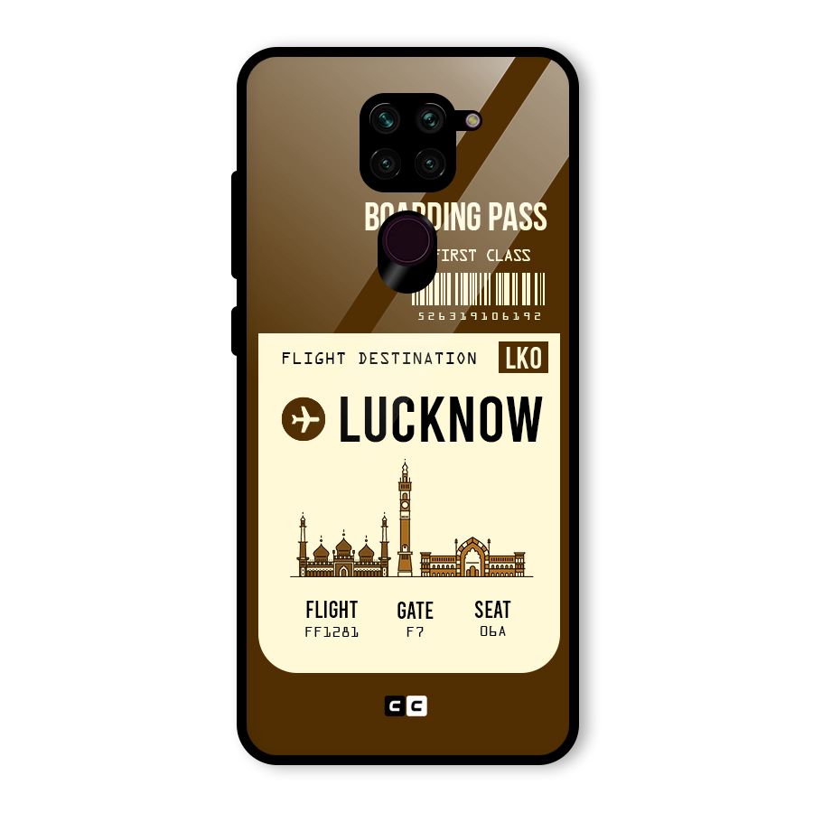 Lucknow Boarding Pass Glass Back Case for Redmi Note 9