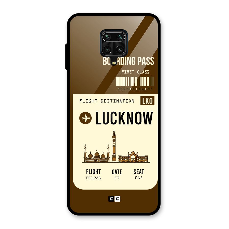 Lucknow Boarding Pass Glass Back Case for Redmi Note 9 Pro