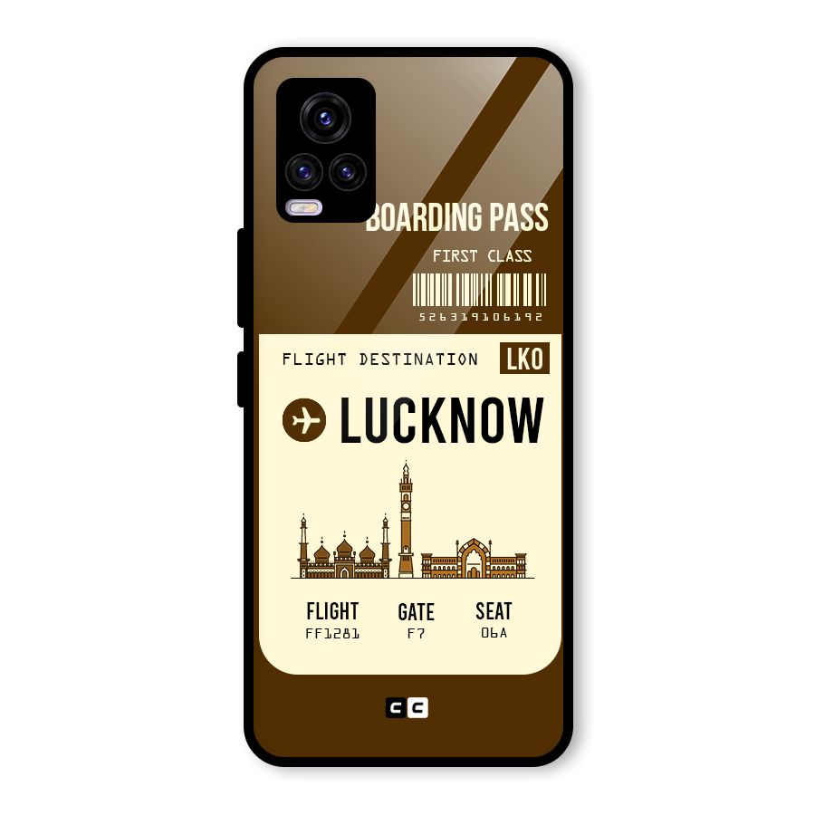 Lucknow Boarding Pass Glass Back Case for Vivo V20