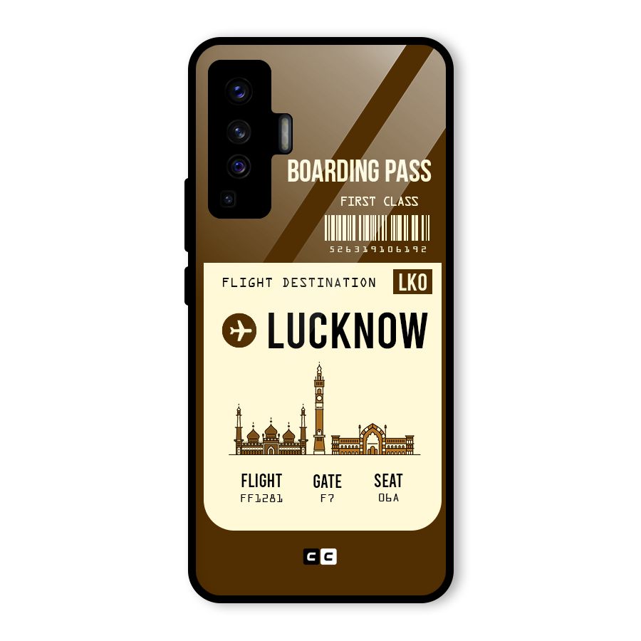 Lucknow Boarding Pass Glass Back Case for Vivo X50