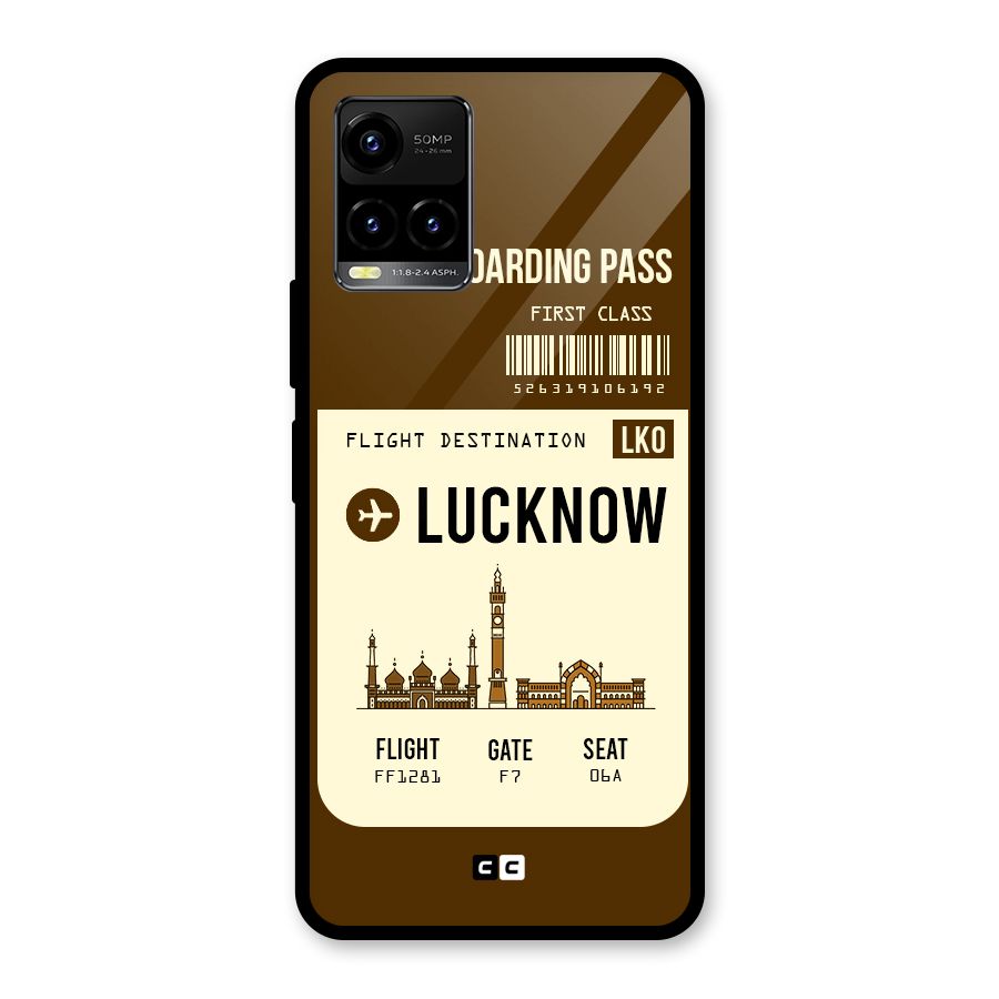 Lucknow Boarding Pass Glass Back Case for Vivo Y21T