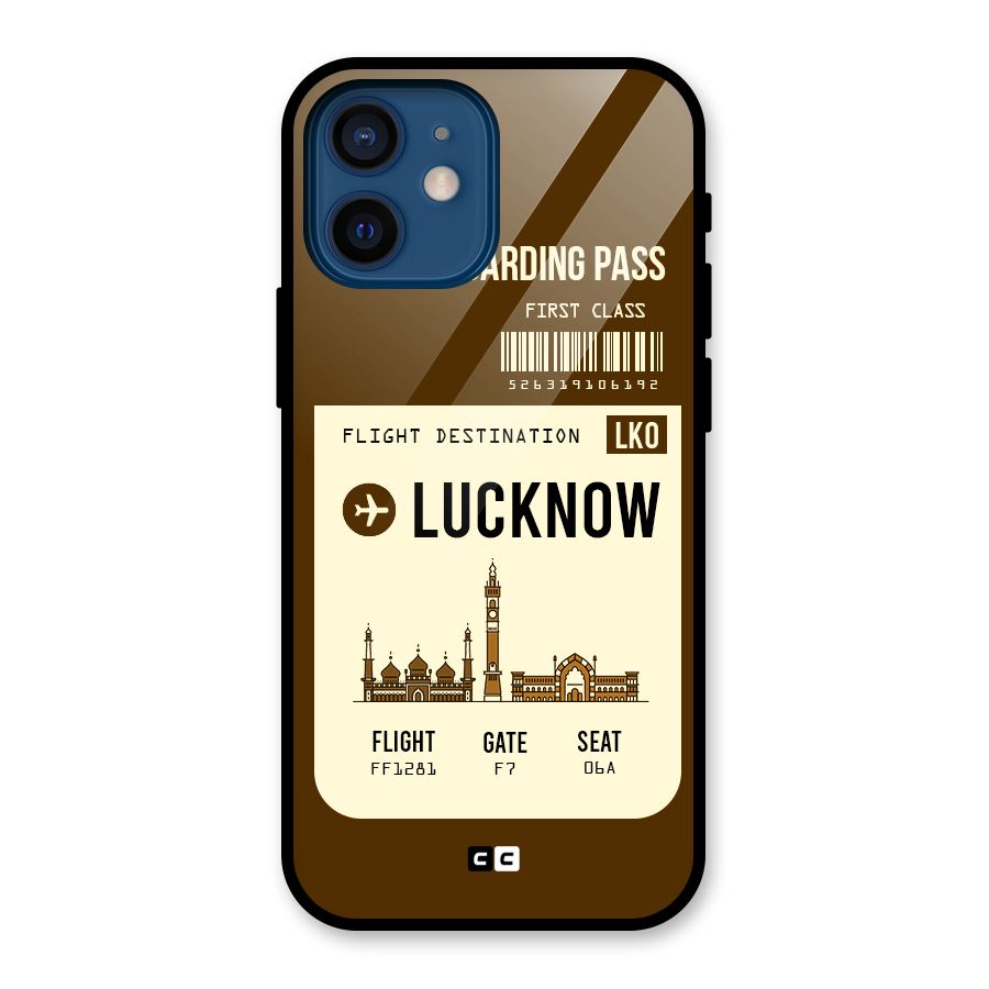 Lucknow Boarding Pass Glass Back Case for iPhone 12 Mini