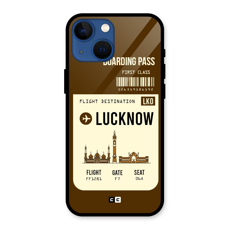 Lucknow Boarding Pass Glass Back Case for iPhone 13 Mini