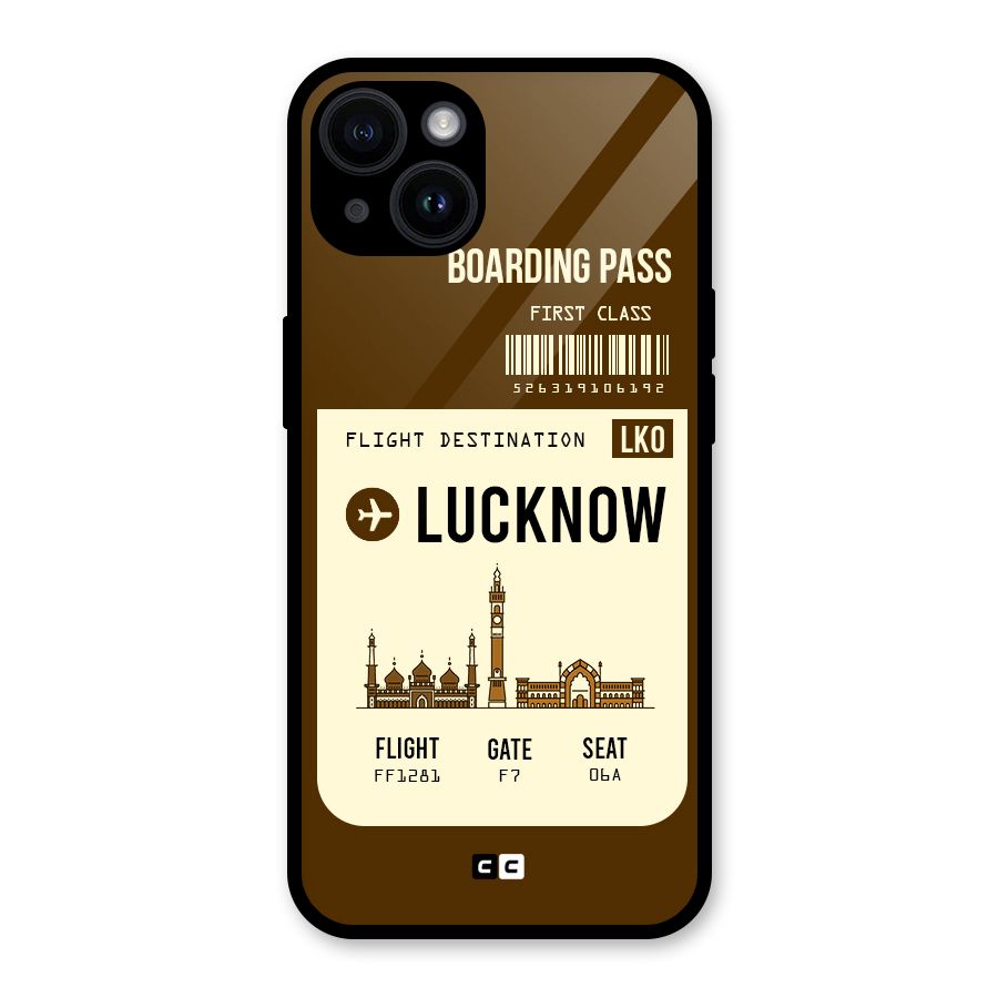 Lucknow Boarding Pass Glass Back Case for iPhone 14
