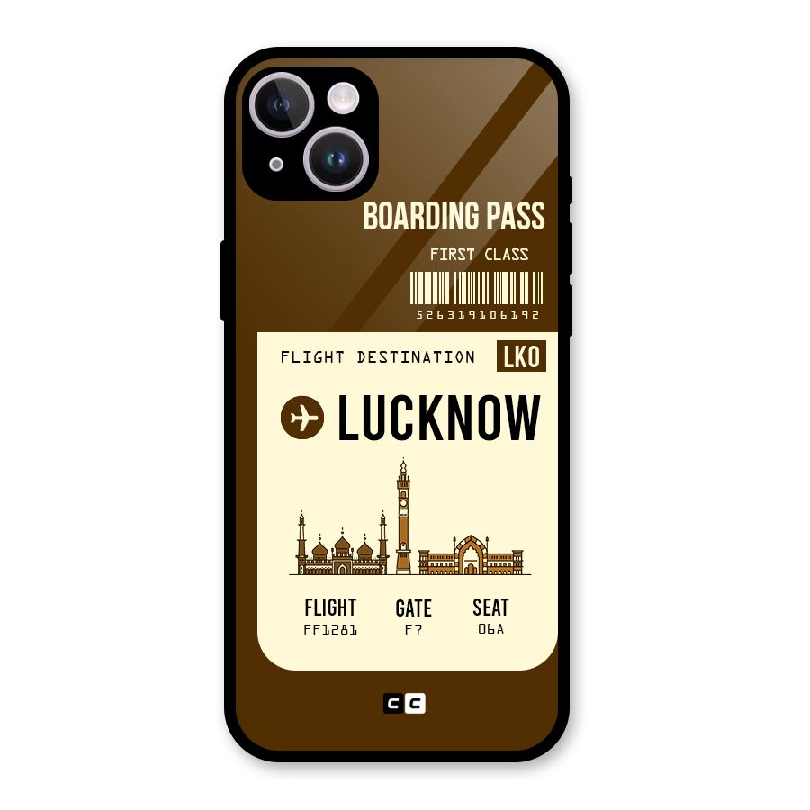 Lucknow Boarding Pass Glass Back Case for iPhone 14 Plus