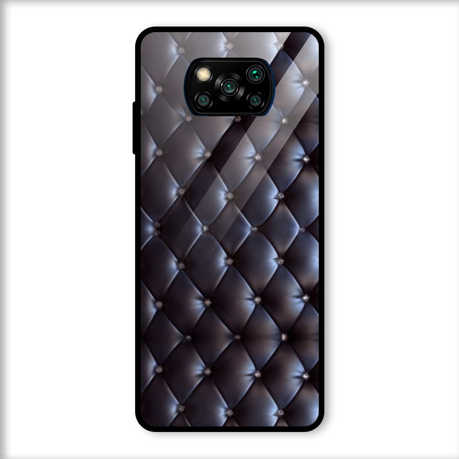 Luxury Pattern Glass Back Case for Poco X3