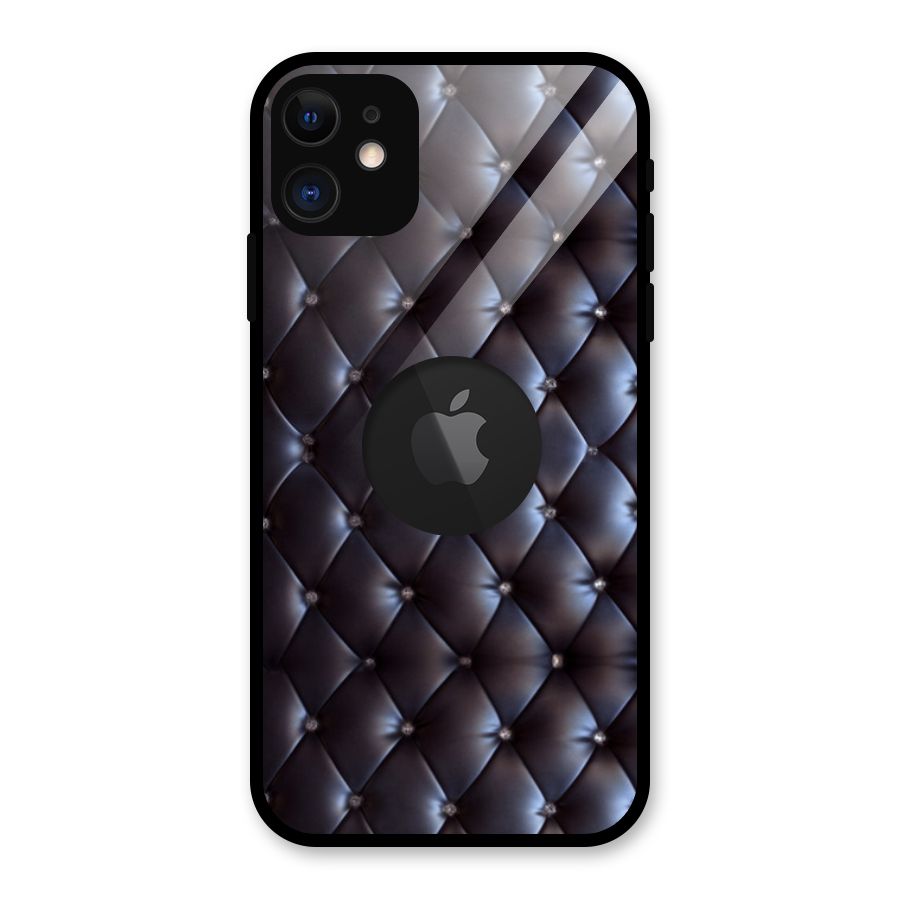 Luxury Pattern Glass Back Case for iPhone 11 Logo Cut