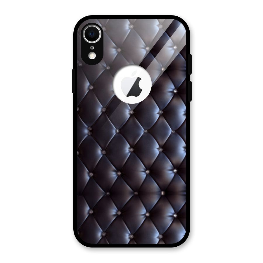 Luxury Pattern Glass Back Case for iPhone XR Logo Cut