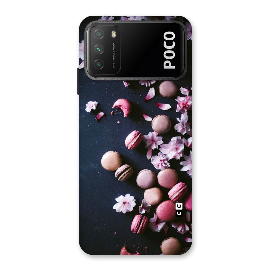 Macaroons And Cheery Blossoms Back Case for Poco M3