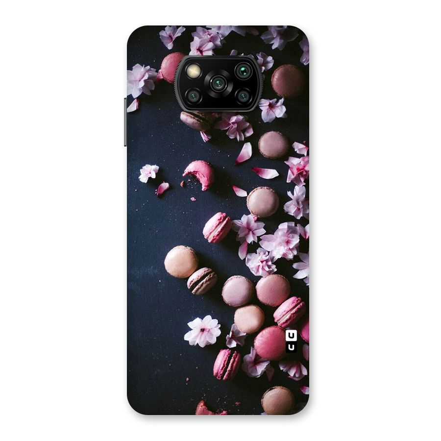 Macaroons And Cheery Blossoms Back Case for Poco X3