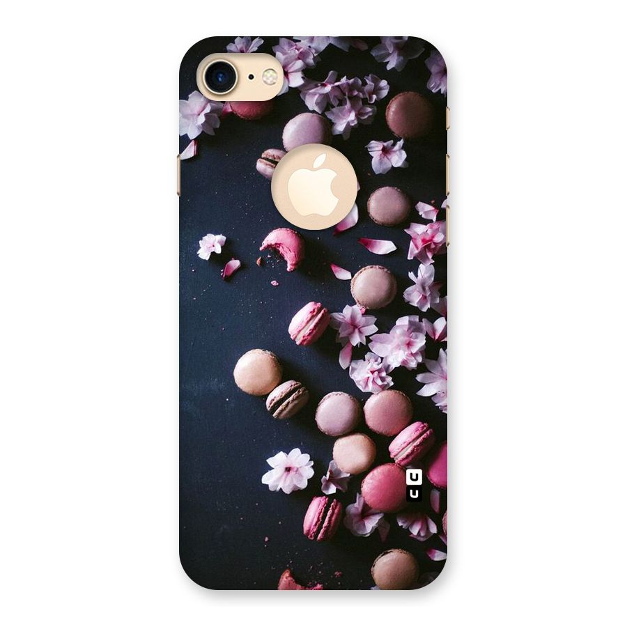 Macaroons And Cheery Blossoms Back Case for iPhone 7 Logo Cut
