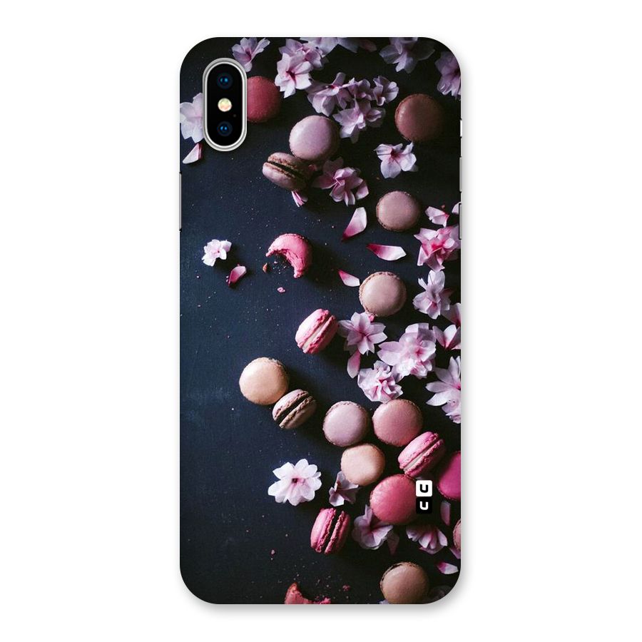 Macaroons And Cheery Blossoms Back Case for iPhone XS