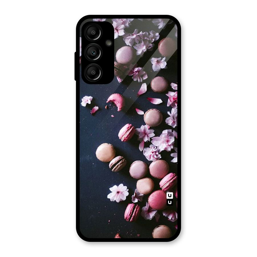 Macaroons And Cheery Blossoms Glass Back Case for Galaxy A14 5G