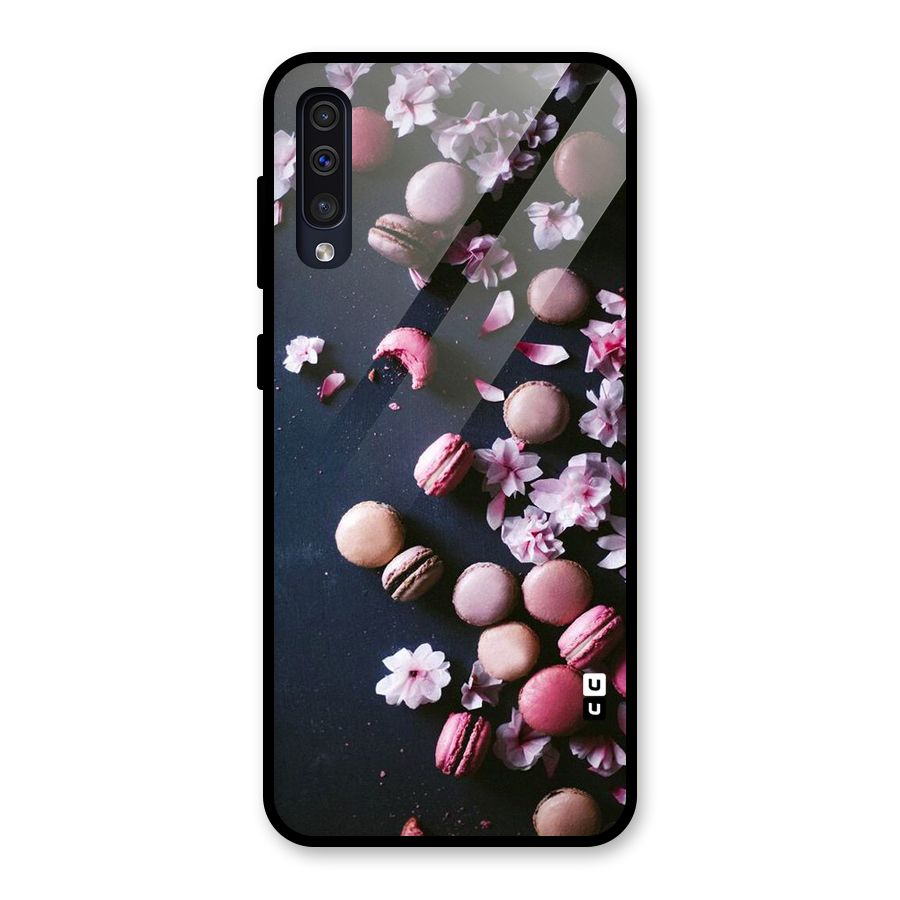Macaroons And Cheery Blossoms Glass Back Case for Galaxy A50