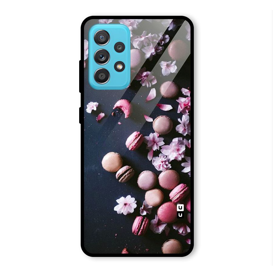 Macaroons And Cheery Blossoms Glass Back Case for Galaxy A52
