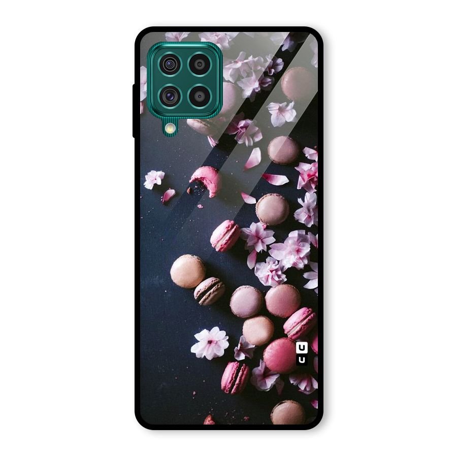 Macaroons And Cheery Blossoms Glass Back Case for Galaxy F62
