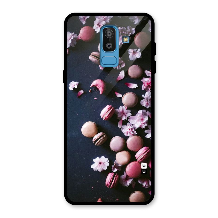 Macaroons And Cheery Blossoms Glass Back Case for Galaxy J8