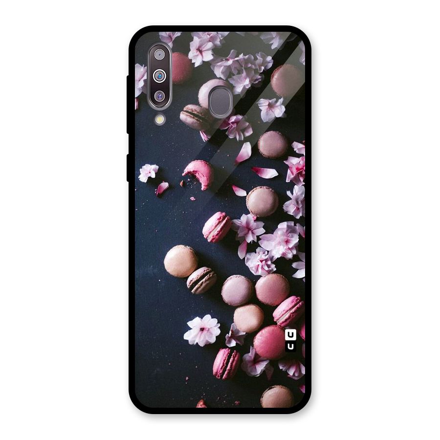 Macaroons And Cheery Blossoms Glass Back Case for Galaxy M30