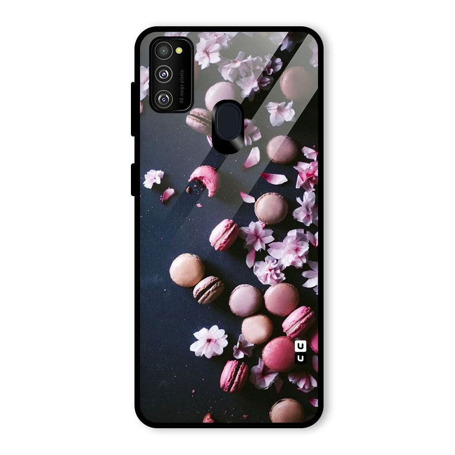 Macaroons And Cheery Blossoms Glass Back Case for Galaxy M30s
