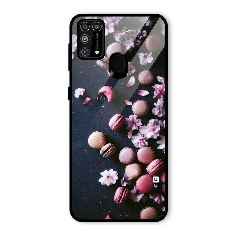 Macaroons And Cheery Blossoms Glass Back Case for Galaxy M31