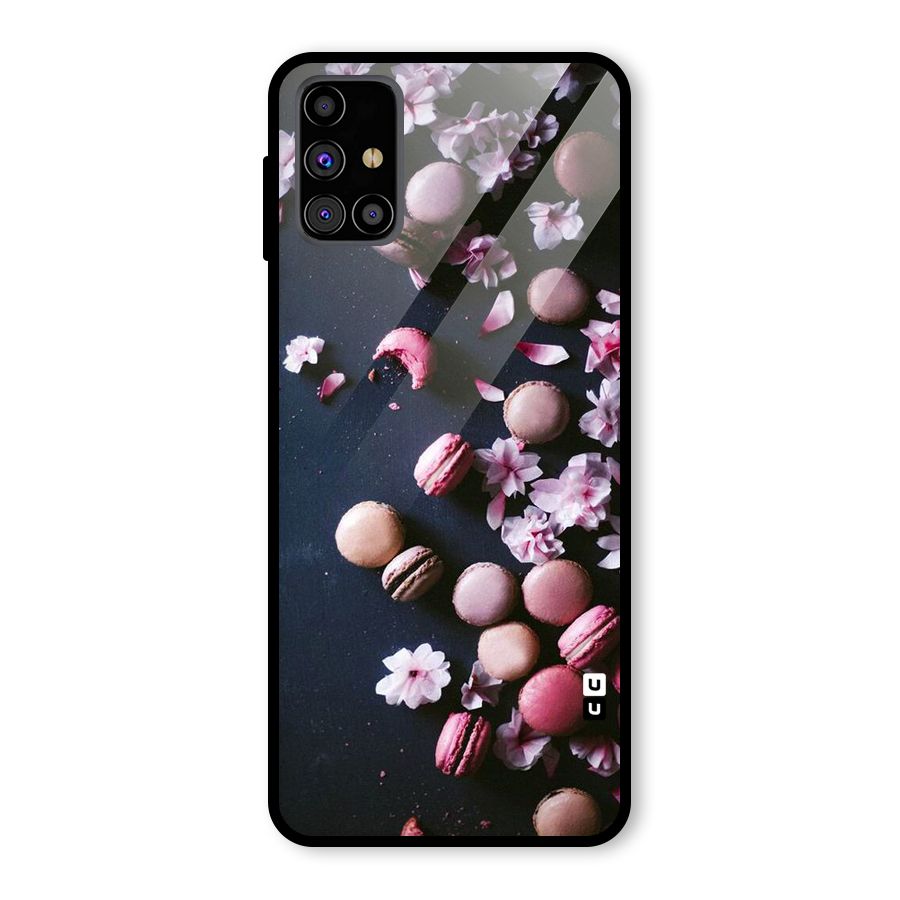 Macaroons And Cheery Blossoms Glass Back Case for Galaxy M31s