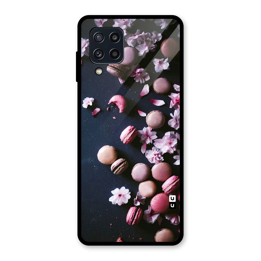 Macaroons And Cheery Blossoms Glass Back Case for Galaxy M32