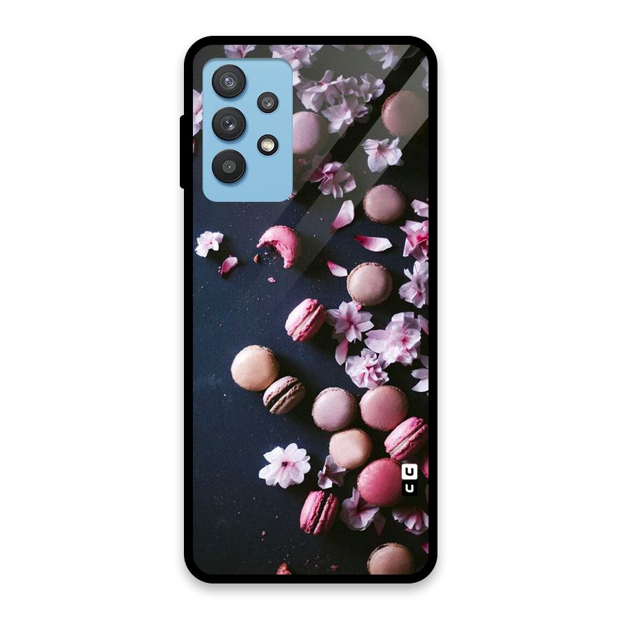Macaroons And Cheery Blossoms Glass Back Case for Galaxy M32 5G