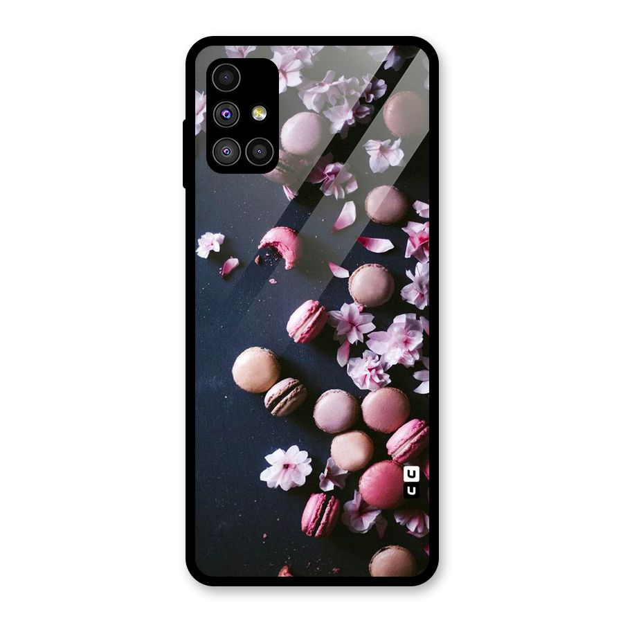 Macaroons And Cheery Blossoms Glass Back Case for Galaxy M51