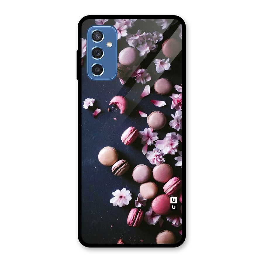 Macaroons And Cheery Blossoms Glass Back Case for Galaxy M52 5G