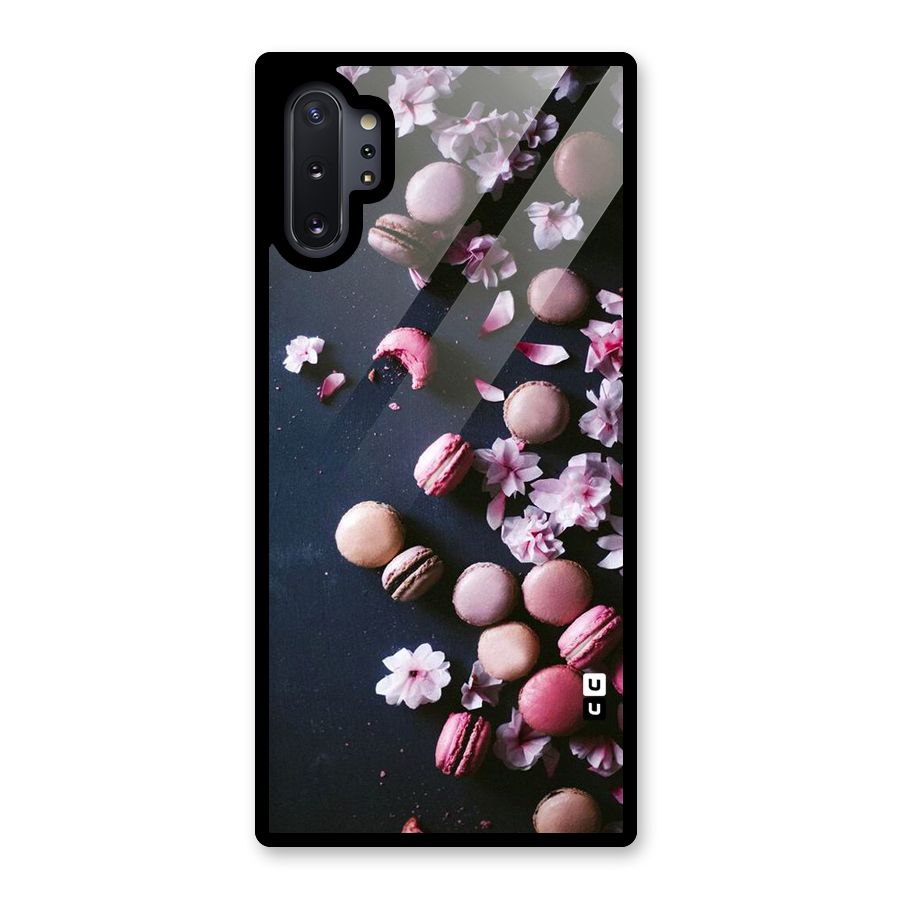 Macaroons And Cheery Blossoms Glass Back Case for Galaxy Note 10 Plus