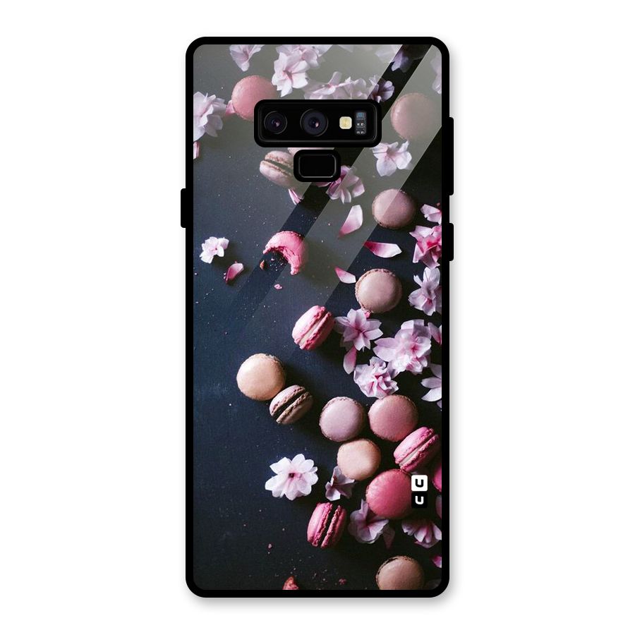 Macaroons And Cheery Blossoms Glass Back Case for Galaxy Note 9